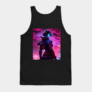 Sakura Female Cyberpunk Samurai Cherry Blossoms Tank Top